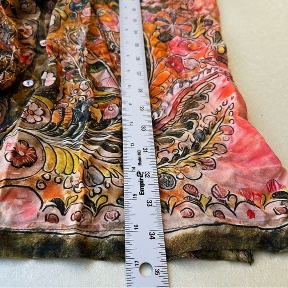 NATURAL LIFE Orange and Black Paisley Tunic Set Pants Top Women’s Size Large - Picture 5 of 11